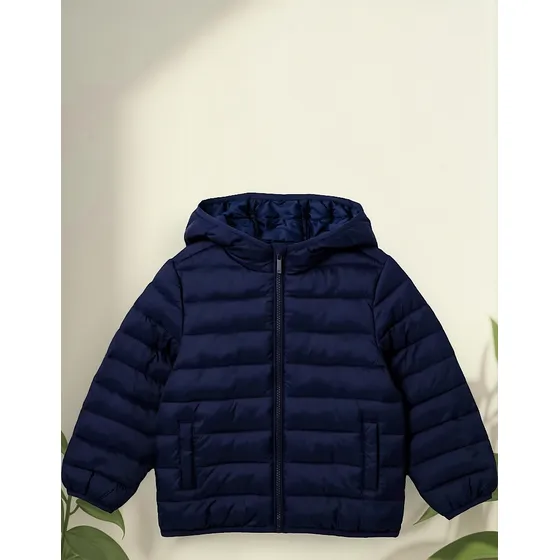Campera Puffer Unisex Infantil Hering Con Capucha Y Bolsillo