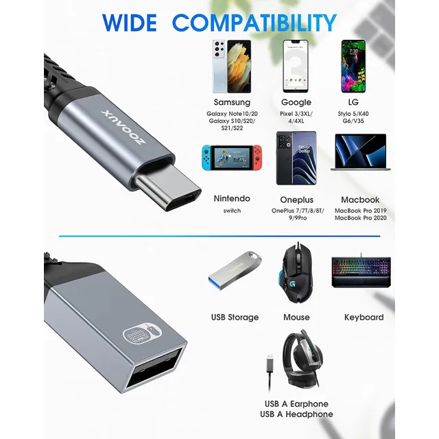 Adaptador 2 En 1 Tipo C + Carga Chromecast Smartphone Laptop