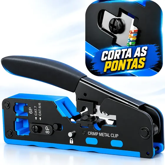 Alicate De Crimpar Rj45 Ez Vazado Rj11 Cat5e Cat6 Cat7 Pró