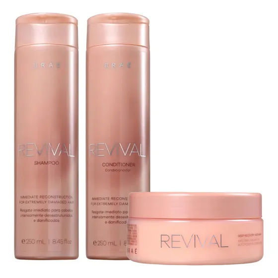 Braé Revival Shampoo 250ml + Condicionador 250ml + Mascara