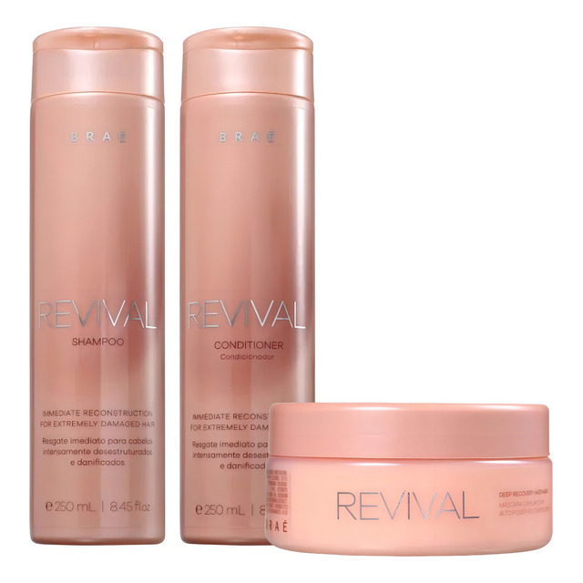 Braé Revival Shampoo 250ml + Condicionador 250ml + Mascara Braé Revival Shampoo 250ml + Condicionador 250ml + Mascara