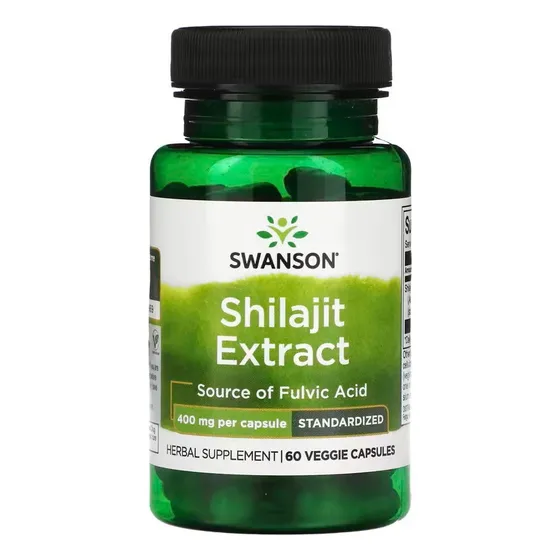 Shilajit Extracto Estandarizado 400 Mg X 60 Cápsulas Swanson Sin Sabor