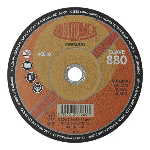 Disco De Corte 9 PLG Austromex 880 Metal 1 Pz