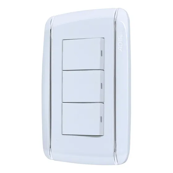 Placa 3 Apagadores Sencillos 10 Pzs Adir 9889 Color 52055
