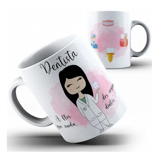 Caneca Xicara Dentista Fofa  Odonto