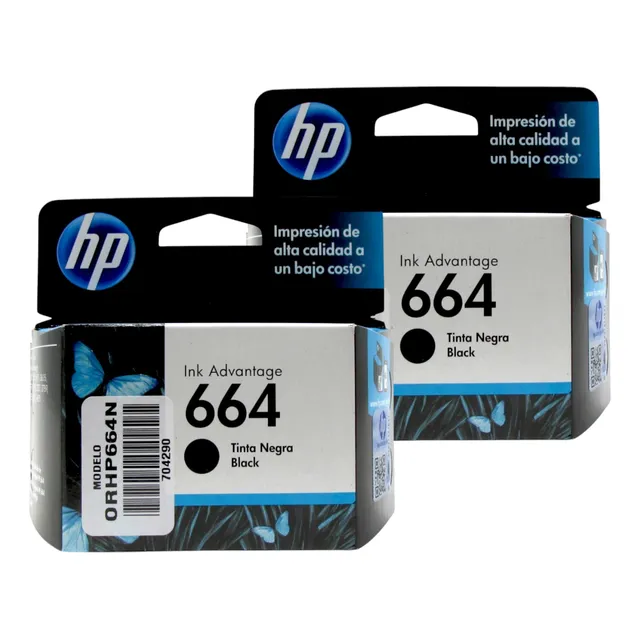 Pack 2 Cartucho Hp 664 Negro F6v29al Ink Advantage