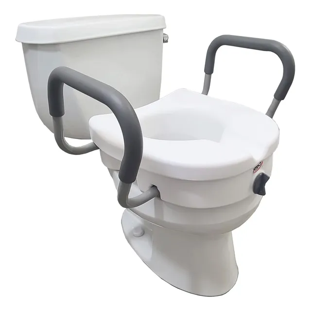 Asiento De Inodoro Elevado Carex E-z Lock Con Asas, Elevador