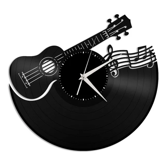 Reloj Pared Vinilo Para Ukelele Regalo Unico Amante Musica