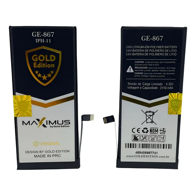 Bateira Para iPhone 11 A2111/a2221/a2223 Gold Edition 3110ma