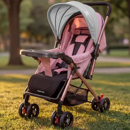 Carrinho De Bebê Passeio Reclinável Reversível 0 A 36 Meses Rosa