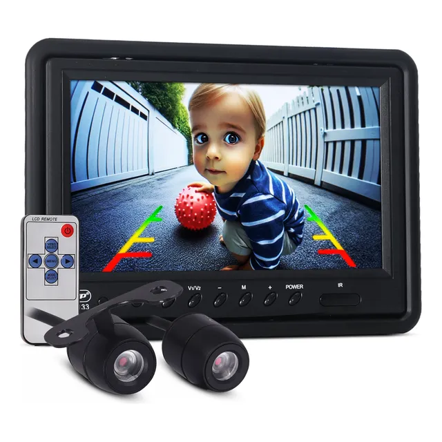 Monitor Automotivo Tela Lcd 9 Polegadas Camera De Ré Encosto