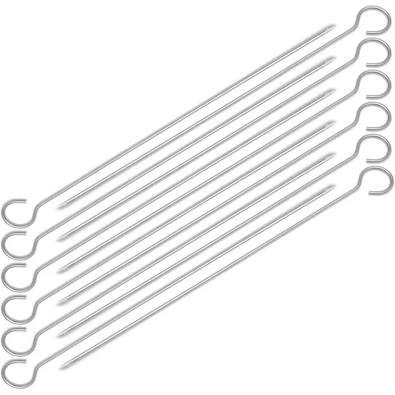 Pinchos Metal Parrilla Brochetas Ahumador Caja China Set 10