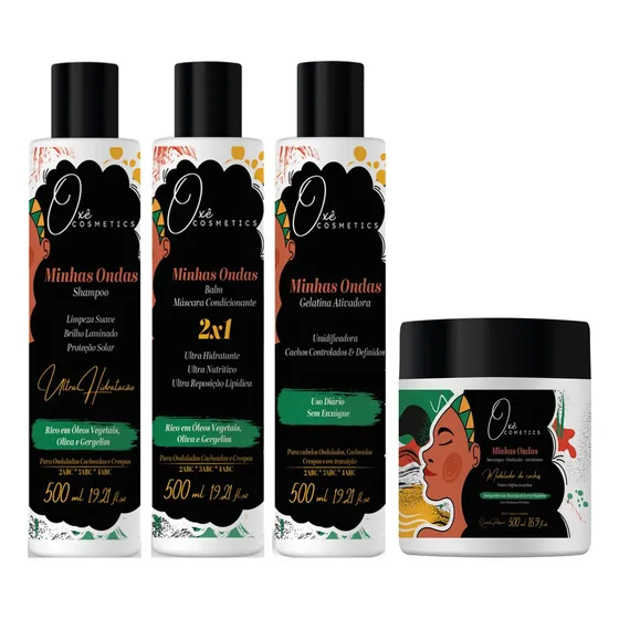 Oxê Cosmetics Minhas Ondas Sha E Balm E Gelatina E Modelador