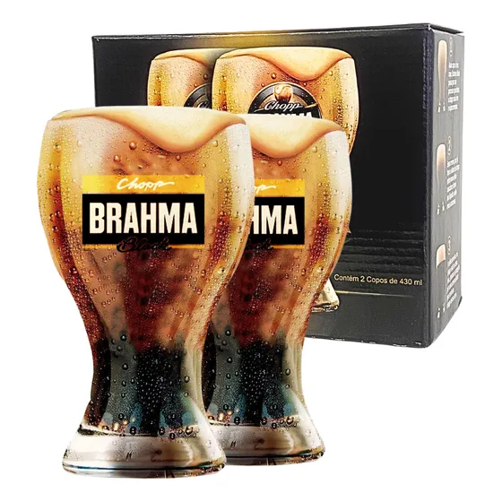 2 Copos P Cerveja E Chopp Brahma Black 430ml - Ambev Oficial