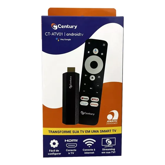 Century Smart Stick Android Tv 8gb Comando De Voz Chromecast
