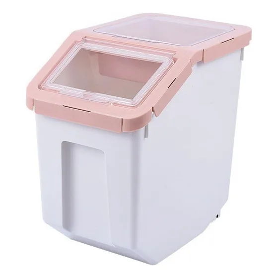 Caja Contenedor Para Croquetas Almacenamiento De Alimento Color Rosa