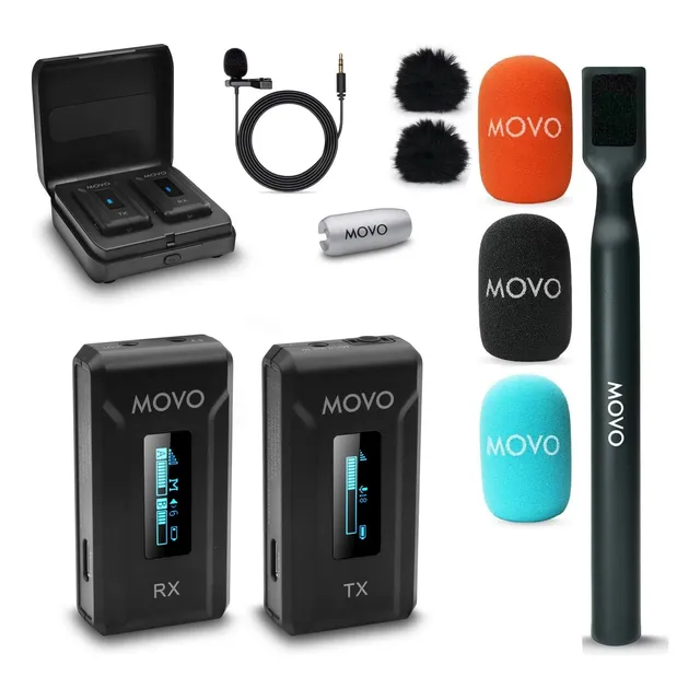 Micrófono Inalámbrico De Solapa Movo Wmx-2 Con Estuche De