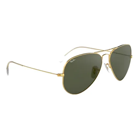 Óculos De Sol Ray Ban Aviador Dourado Lente Verde Rb3025-58 Amarelo
