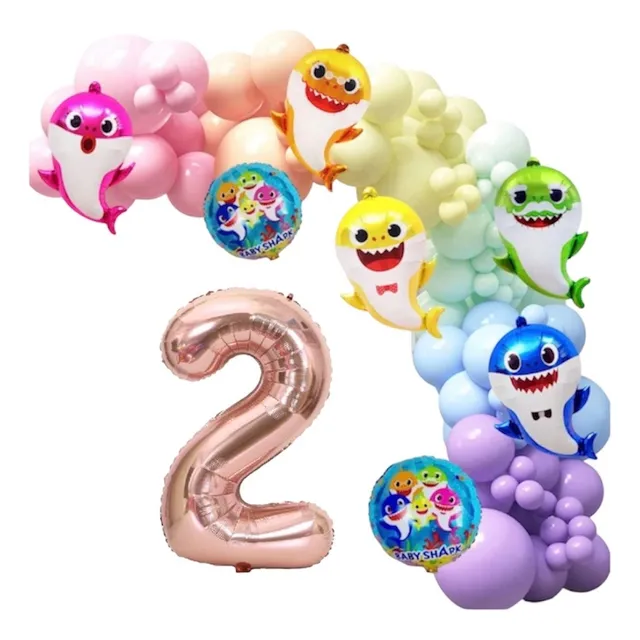 Globos Meralizados Tiburones / Mar 45 Ck De Baby Shark !!! 