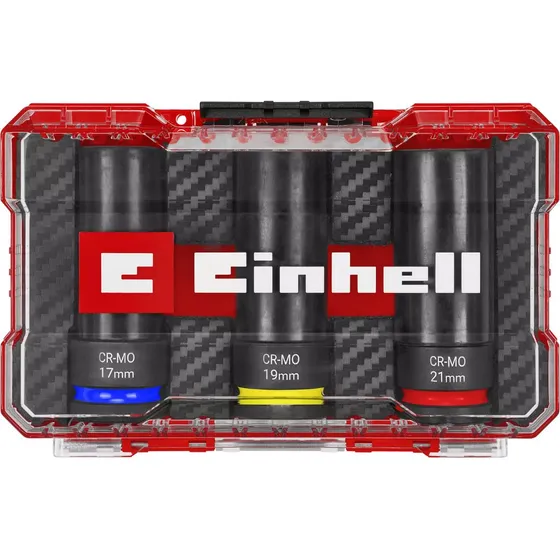 Set 3 Dados De Impacto 17-19-21 Mm Einhell 109263 Rojo