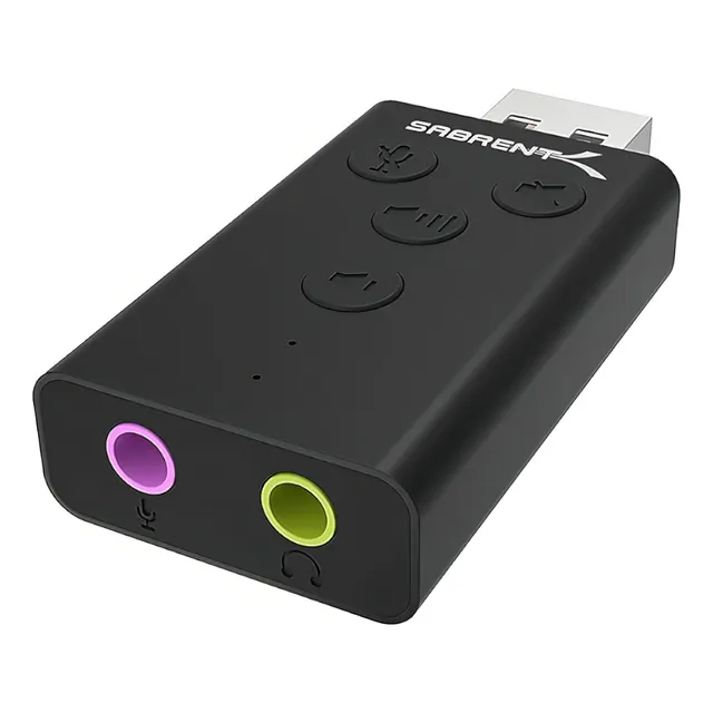 Adaptador De Sonido Estéreo 3d Sabrent Au-ddab Externo Usb Color Negro