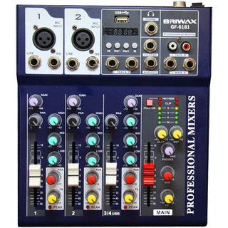Console Mesa Som Briwax 4 Canais Gf-6181 110/220 Misturador Console Mesa Som Briwax 4 Canais Gf-6181 110/220 Misturador