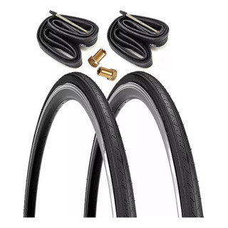 Par De Llantas Para Bicicleta Rod 700 X 23 Negra + Camaras Par De Llantas Para Bicicleta Rod 700 X 23 Negra + Camaras