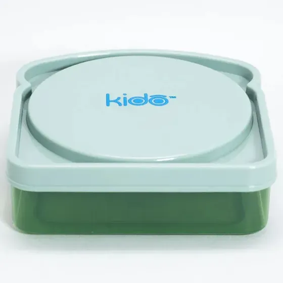 Tupper Porta Sandwich Escolar Kido Verde Taper Plastico Contenedor Colacion Lonchera Infantil Sin Bpa Reutilizable Snack Mochila Jardin Nino Disparo