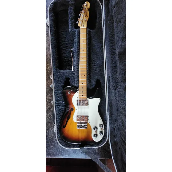 Guitarra Fender Telecaster Thinline Mexico Con Estuche Diestro Marrón Arce
