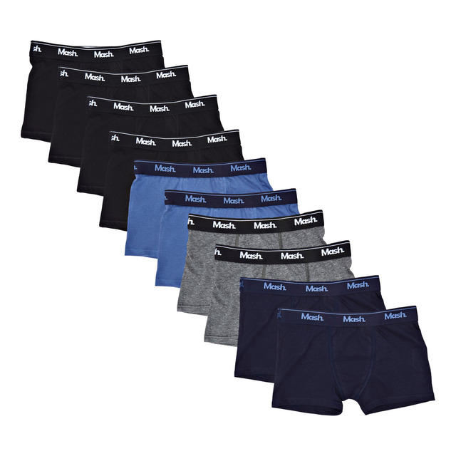 Kit 10 Cuecas Boxer Infantil Elástico Algodão Mash Kit 10 Cuecas Boxer Infantil Elástico Algodão Mash