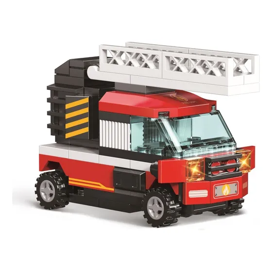 Carrinho Blocos De Montar E Fricção Brinquedo Wise Block 839 Quantidade De Peças 89 Versão Do Personagem Wise Block Bombeiros 89 Peças