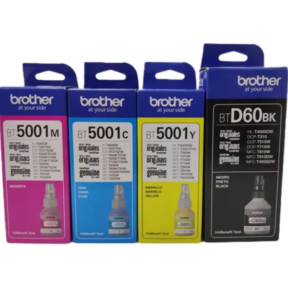 Kit 4 Refil Brother Btd60bk Bt5001 Cmyk Original Mfc-t810w