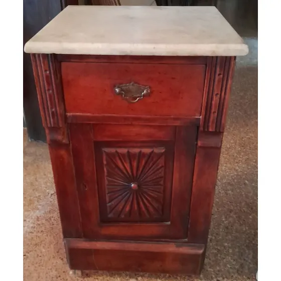 Mesa Auxiliar Antigua - Tope Marmol - Mueble - Decoracion 