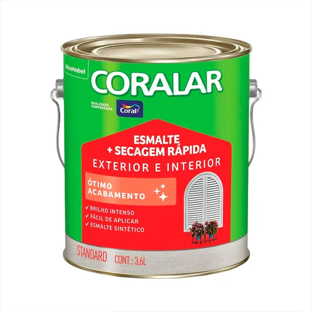 Tinta Esmalte Coral Metais E Madeiras Coralar 3,6 Litros