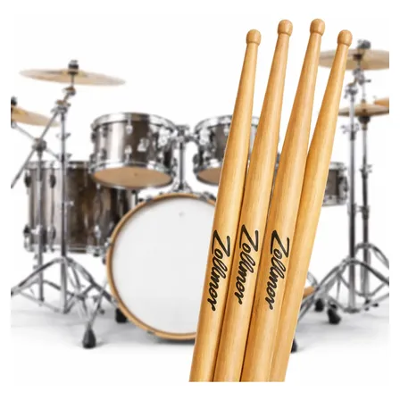 Kit 10 Pares De Baquetas De Bateria Profissional Madeira 7a