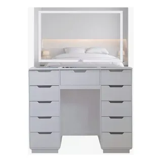 Penteadeira Camarim Moderna Jateada Com Touch Sem Puxadores Branco Penteadeira Camarim Moderna Jateada Com Touch Sem Puxadores Branco