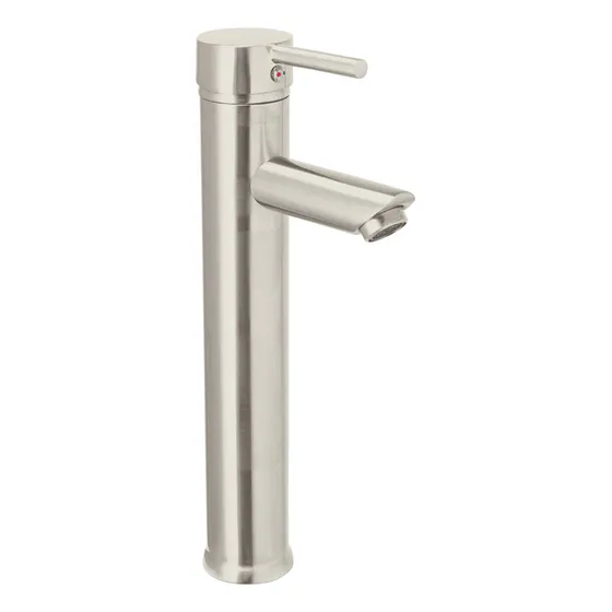 Monomando Alto Para Lavabo, Acero Inoxidable, Foset TBM-47N, Acabado Satín