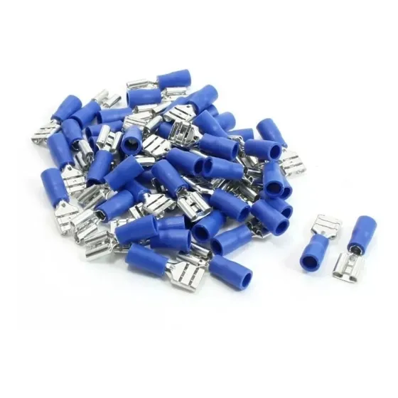 Terminales Hembra Azules 14-16awg 15a Bolsa De  100 Unidades
