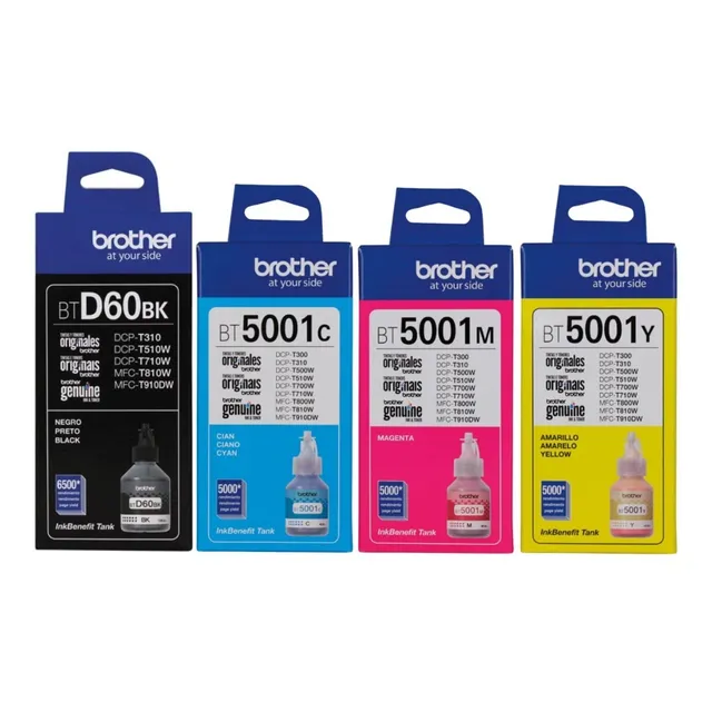 Kit 4 Tintas Brother D60 Bk 5001 C M Y T220 T310 T420w 