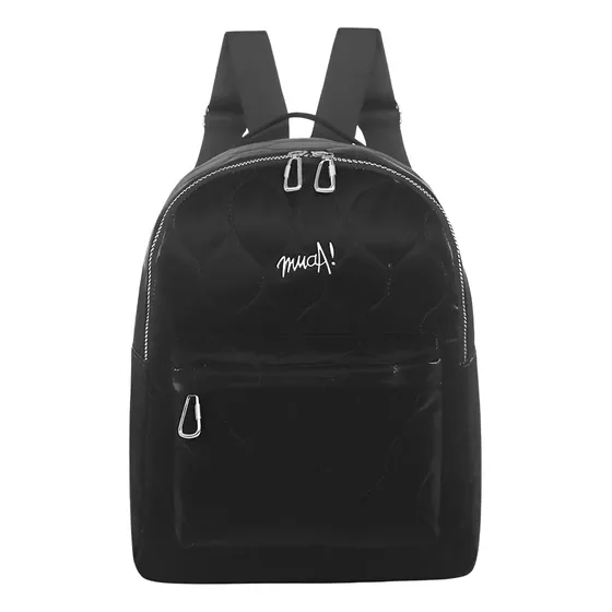 Mochila De Mujer Muaa Urbana Juvenil Acolchada Bolsillo Frontal 12 Litros 16388 Negro