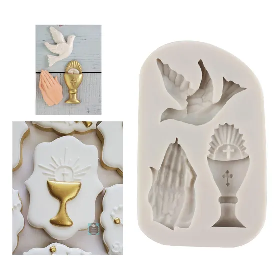 Moldes De Silicón Primera Comunión Cáliz Fondant