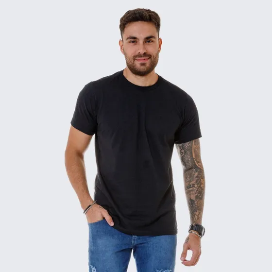 Camisa Básica Masculina Algodão Slim Fit Blusa Premium Lisa