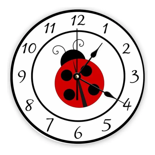 Reloj Pared Decorativo Silencioso Tictac Lindo Madera Roja