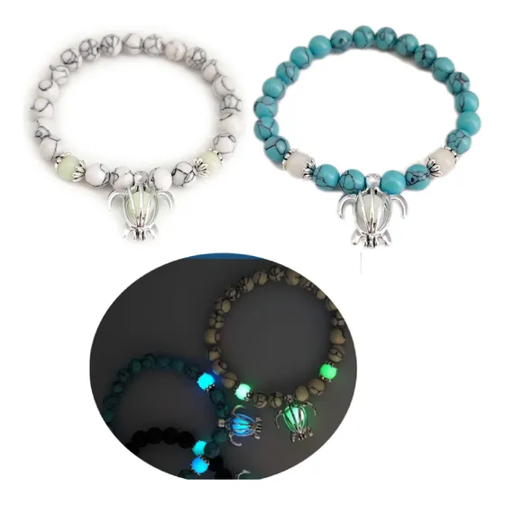 2 Pulseras Tortuga Brilla Oscuridad Luminosas Unisex B111