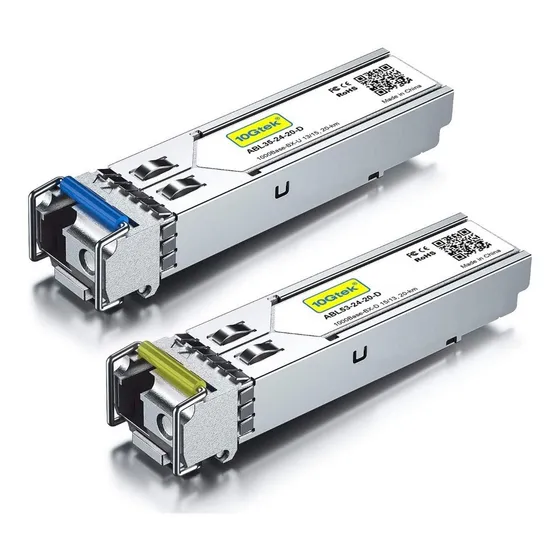 Par Modulo Transceiver Bidi Sfp 1.25g Hasta 20km Monomodo LC 10GTEK 1000BASE-BX Apto Mikrotik Tplink Ubiquiti Cisco