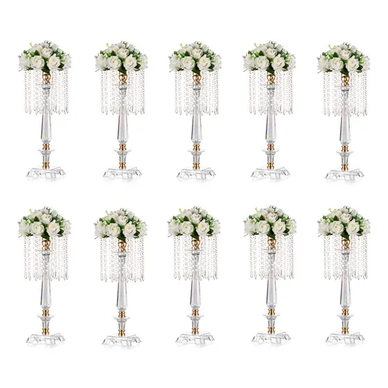 Centro Mesa Boda Para Jarron Acrilico Soporte Flor 19.7  10
