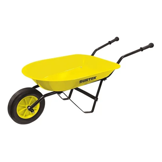 Mini Carretilla Llanta Hule Macizo Niños Amarillo Surtek