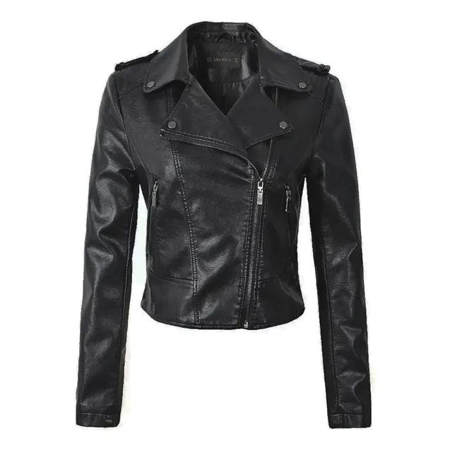 Calidad Chaqueta Mujer Cuero Sintetico Cazadora Forrada Diseño Ropa Chamarra