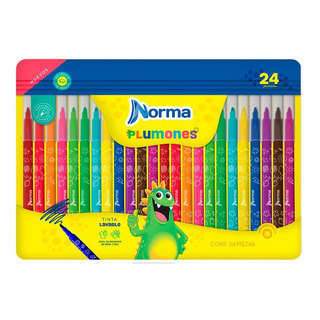 4pzas Plumones Norma Punta Bala C/24 Lavables 4pzas Plumones Norma Punta Bala C/24 Lavables
