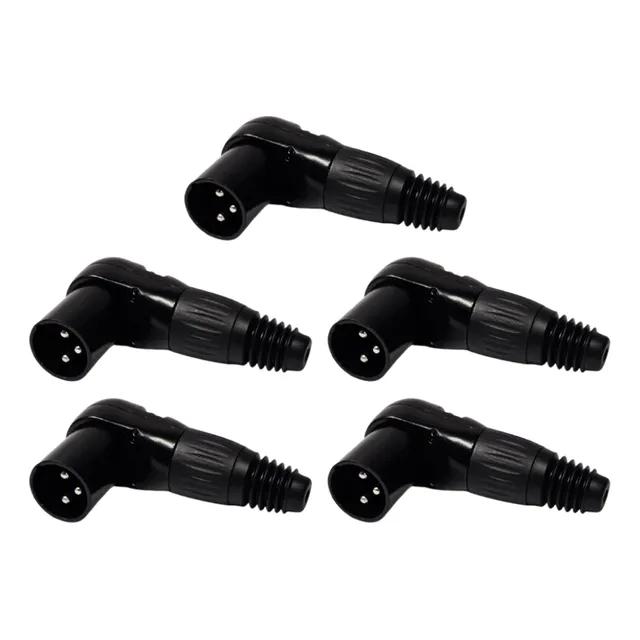 5pz Conector Xlr Metálico En Escuadra Solcor Pl/jk Xlren-p